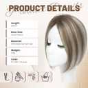 Hair Toppers for Women Real Human Hair Toppers No Bangs 7 * 10cm Upgrade Swiss Base 30g HairPieces for Women with Thinning 10Inch (4T6/613) (Ombre Brown with Blonde Highlight)