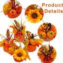 Fall Pumpkin Decor Set Thanksgiving 4 Pack Fake Pumpkins Berry Pine Cone Sunflower Maple Leaves Fall Decor, for Autumn Home Tabletop Centerpieces Kitchen Fireplace Mantel Party Decorations