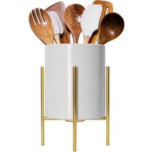 Large Utensil Holder,Ceramic Kitchen Utensil Holder for Countertop, Large Cooking Utensil Crocks for Kitchen Counter, Morden Utensil Organizer for Spatula