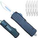 Automatic Scalpel Knife, Safety Auto Knife Push Button, EDC Double Action Razor Blade Utility Knife, With 10pcs #24 Replaceable Blade Self Retractable Pocket Knives For Men and Women (Black)