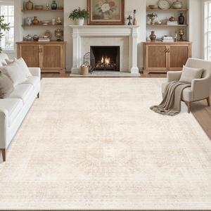 Area Rugs 9x12 Living Room: Bedroom Neutral Washable Carpet Beige