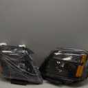 Pair Headlights Assembly Compatible for 2010-2015 GMC Terrain Clear Lens/Chrome Housing/Amber Reflector Front Lamps Left and Right Side #GM2502350, GM2503350