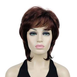 Lydell Short Length Layered Shaggy Full Synthetic Wig Wigs (33A Auburn)