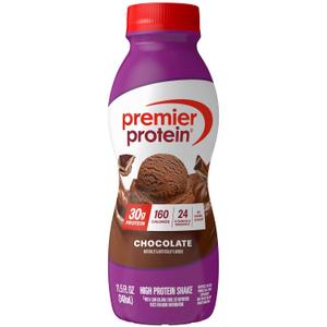 Premier Protein Shake, Chocolate, 30g Protein, No Added Sugar, 24 Vitamins & Minerals to Support Immune Health, 11.5 fl oz, 6 Pack, Exp Date: 07/07/26