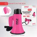 PYLE-PRO Portable Megaphone Speaker Siren Bullhorn - Compact and Battery Operated with 20 Watt Power, Microphone, 2 Modes, PA Sound and Foldable Handle for Cheerleading and Police Use PMP24PK (Pink)