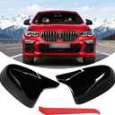 Compatible with BMW Side Mirror Covers X3 G01 2019-2024/X4 G02 | X5 G05/X7 G07 2019-2025, X6 G06 2020-2025, Clip-on Left Driver and Right Passenger M Style Mirror Caps Glossy Black 5116