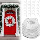 2 x Christmas Mesh Tubing for Crafts White Deco Mesh Tubing for Wreath 8 mm x 25 Yards Metallic Foil Poly Tube Flexible Metallic Foil Ribbons for DIY, Gift Wraps, Christmas Tree Decor