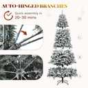 YITAHOME Prelit Snow Flocked Artificial Full Christmas Tree 9ft with Remote Control, Christmas Pine Tree with 11 Light-Modes, 2094 Branch Tips, and Foldable Base for Home, Party Decoration