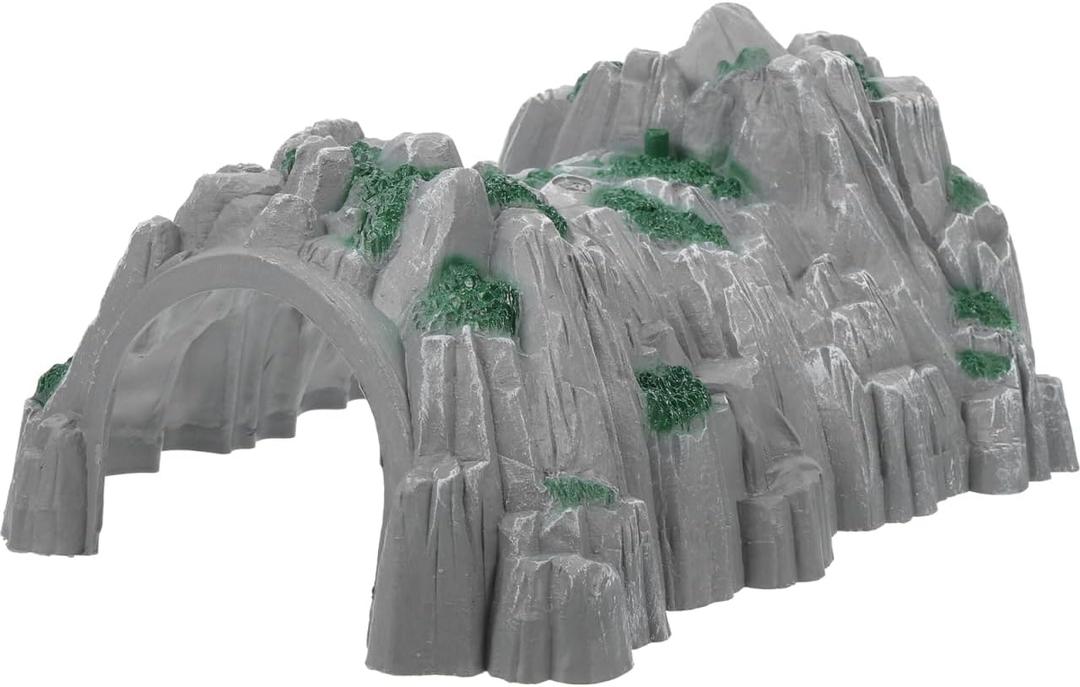 Rockery Accessories Train Tunnel Model Realistic Plastic Kids Play Tunnel for Railway Scenery 25 5X19 5X11 5 Inch for Train Lovers, Gray