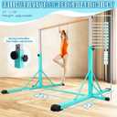 FC FUNCHEER Gymnastics Bar for Kids Ages 3-15, 35" to 60" Adjustable Height, 4FT Wide Base - Professional Kip Bar with 360 Stability & Fiberglass Crossbar, Easy Fold&Solid Design for Home Training