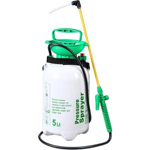 Honeydak 1.3 Gallon 5L Garden Pump Pressure Sprayer Watering Can Device for Watering Hanging Plant Basket Hard to Reach Pump Sprayer for Weeds, Lawn Care & Pesticides (Green)