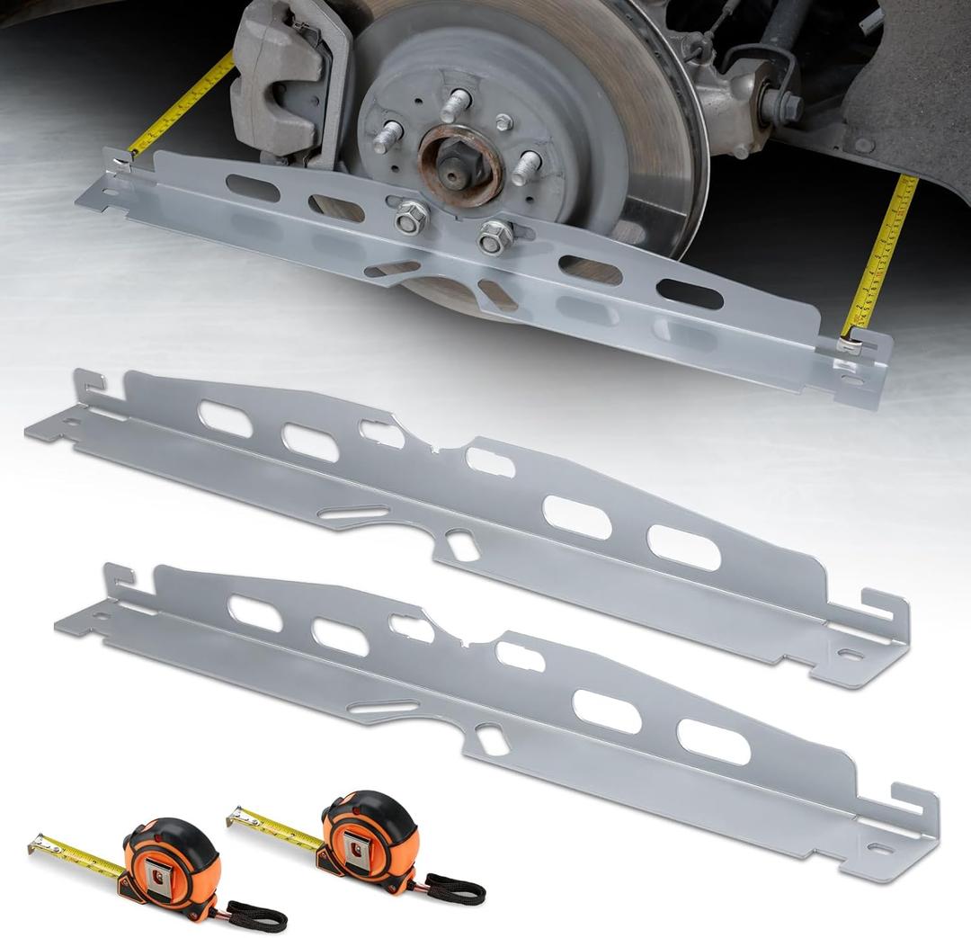 2-Pack Wheel Alignment Plates Tool Kit with Measuring Tapes, Car Toe Plates Wheel Alignment Tool for Car Truck SUV, Sliver (Silver)