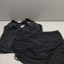 Tankini Bathing Suit for Women - Two Piece Swimsuit with Skirt Tummy Control Swimwear Halter Mesh Swim Dress 2025 (XX-Large, Black)