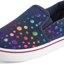 K KomForme Toddler Girls Boys Shoes Little Kids Slip on Canvas Sneakers for Running/Walking (Blue)