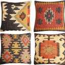 jute kilim cushion Handmade boho throw pillow for living room & Bedroom Eco-Friendly soft and stylish 18*18 inch