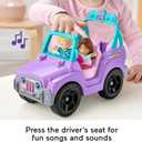 Fisher-Price Little People Barbie Toddler Toy Car Beach Cruiser with Music Sounds and 2 Figures for Pretend Play Kids Ages 18+ Months