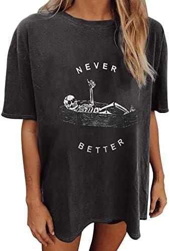 Summer Y2k Tops for Womens, Casual Vintage Short Sleeve T-Shirt, Girls Oversize Loose Round Neck Elastic Tee XXL