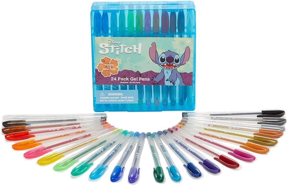 Disney Lilo and Stitch Gel Pen Set for Kids, 24 Pack with Glitter Gel Pens, Cute Pens for Girls and Boy