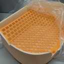 PINVNBY Litter Box for Rabbits,Plastic Rabbit Pan with Grate,Bunny Potty Training Corner Detachable Rabbit Toilet Bedding Accessory for Hedgehog Chinchilla Ferret (Orange)