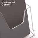 HeZone Acrylic Brochure Holder 6X8 Inches Clear Acrylic Flyer Holder Brochure Holder Sign Holder Pamphlet Holder Menu Holder Display Stand 1 Pack For Weddings Offices Exhibition Restaurants Hotel Etc…