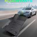 YHTAUTO Floor Mats Compatible with Tesla Model X 6-Seats 2016-2020 (Only Fit 2nd Row Seat Without Middle Console), Car Mats Custom Fit TPE Floor Liners Front & Back Seat, Black, Set of 3