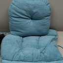 Rocking Chair Cushion 1 Pack, Non-Slip High Back Seat Pads with Ties, Indoor Outdoor Patio Rocker Chair Mat for Garden Living Room, Blue