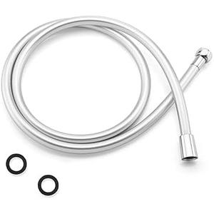 6ft Shower Hose Extra Long Explosion Proof Anti PVC Shower Head Hoses 69 Inches,Used In Showerheads Spray Bidet Toilet Cleaning Pet Flexible Rv Shower Hose Replacement Smooth Showerhose Silver