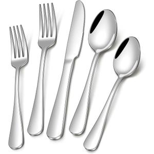 PHILIPALA 20 Piece Silverware Set, Stainless Steel Flatware Set for 4 Food Grade Cutlery Utensil Set Include Knife Fork Spoon Mirror Polished Dishwasher Safe