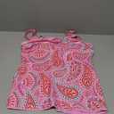 ROSEWE Womens Tummy Control Tankini Bathing Suits, Two Piece Ruched Swimsuits, Floral Print Swimdress with Skirt (Pink, M)