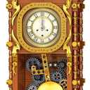 Retro Clock Building Block Set for Adults, Linkable Mechanical Pendulum Clock Building Brick Kit Compatible with Lego, Vintage Toy for Home Decor, Gifts for Kid and Adult 8-12751PCS