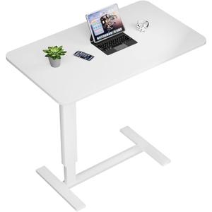 Overbed Bedside Table with Wheels, Adjustable Hospital Over Bed Table, Rolling Laptop Table, Medical Bed Side Table,White
