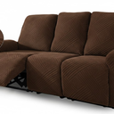 NORTHERN BROTHERS Recliner 3 Seat Couch Cover, Stretch Recliner Sofa Covers 3 Seater, Machine Washable Reclining Couch Covers, Furniture Protector Sofa Recliner Cover for Dog Kid, Chocolate