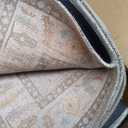 Fame Rugs Brown Modern Oushak Rug 2'6"x10, Vintage Turkish Colorful Oriental Antique Inspired Foldable Long Washable Runner Rugs, Luxury Living Room Bedroom (382MB, 2'6" x 10')