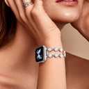 QINGQING Pearl Bands Compatible with Apple Watch 38mm 40mm 41mm 42mm 44mm 45mm 46mm, Beaded for Women Iwatch Band Wrist Straps Series 11/10/9/8/7/6/5/4/SE/3/2/1