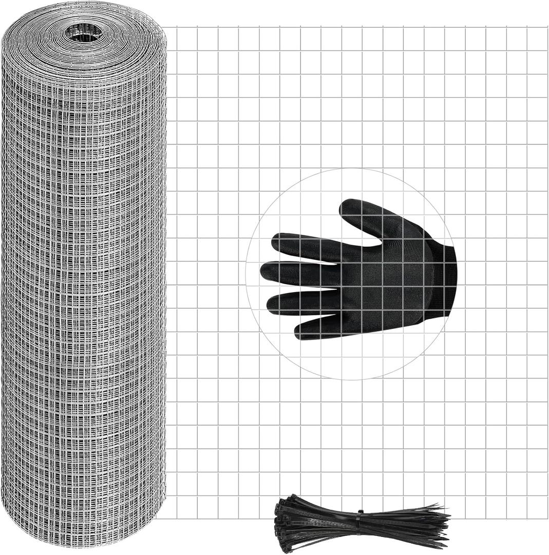 16in x 50Ft Hardware Cloth Hot-Dip Galvanized Welded Wire Mesh - Heavy Duty 3/4inch 23 Gauge Chicken Wire Fencing for Garden, Chicken Coop, Rabbit Cage, Rodent & Predator Protection