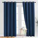 NICETOWN Room Darkening Curtains 84 inch Length 2 Panels, Thermal Insulated Grommet Blackout Curtains for Modern Casual Elegant Bedroom Kids Room Theme Decoration (Moroccan Blue, 2 Pieces, W52)