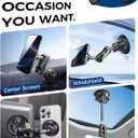 MAGIC JOHN Magnetic Car Phone Holder [Strong Suction&Strong Magnetic] 360 Adjustable Car Phone Mount for Windshield, Ultra-Durable Metal, Suction Cup Car Phone Mount for iPhone Samsung All Smartphone