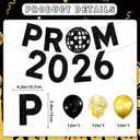 Prom Decorations 2026 - Prom 2026 Banner Hanging Swirls Centerpieces Balloons Prom Sign for Send Off Decor Graduation Party, Black Glitter
