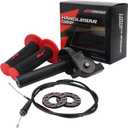 JFG RACING Motorcycle Throttle Assembly,7/8" 22mm Quick Twist Throttle Grips With Throttle Cable Aluminum Alloy Universal For CRF50 KLX SSR TTR 110 125 150 200 250cc Dirt Pit Bike ATV Mini Bike Black (Normal)