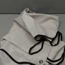 MIULEE 84" Long Scalloped Shower Curtain Linen Textured with 12 Metal Hooks Cute Extra Long Heavy Duty Washable Waterproof Cloth Shower Curtains with Black Border for Bathroom Bathtub,Cream Beige