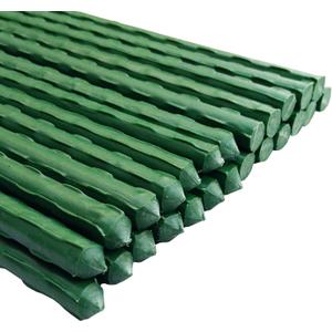 Arlai 45cm/1.48 Ft Garden Stakes, Plastic Coated Steel Plant Stakes Sturdy Tomato Stakes, Pack of 25