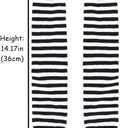 Urieo 2 Pairs Winter Arm Warmer Knit Long Fingerless Gloves Knitted Elbow Length Wrist Warmers with Thumb Hole for Women (Black)