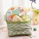 Ashler Easter Egg Basket-Shaped Pillow, Egg Throw Pillow with 3D Eggs Pillow, Soft Velvet Easter Decorative with Cute Embroidery and Bow for Couch, Bedroom, Living Room, Light Green, 17x13 inches
