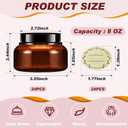 Tessco for you 24 Pack 5/8oz Plastic Jars with Lids Labels Multiuse Slime Containers Empty Body Scrub Jars Round Refillable Cosmetic Body Butter Containers for Makeup Travel(8 oz,Brown)