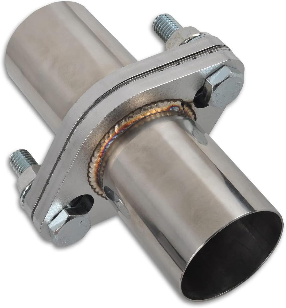 Exhaust Flange Bolts Quick Fix Repair Pipe Kit w/Gasket & Hardware, 2'' Inch OD 2 Bolts T304 Stainless Steel Universal Flange Replacement Kit