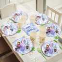 Cute Cartoon Birthday Decoration Supplies, Including 9 and 7 Paper Plates, Tablecloth and Napkins for 20 Guests. Birthday Tableware Sets for Boys and Girls