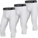 SS COLOR FISH 3 Pack Men 3/4 Compression Pants Athletic Baselayer Workout Sports Running Legging Tights for Men