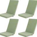 Outdoor Adirondack Chair Cushions Set of 4 - Removable Covers, Water-Repellent, Fade-Resistant, Non-Slip Bottom & Securing Straps, Universal Fit for Most Adirondack & Rocking Chairs - Sage Green, 45''x20''