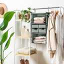 SMIRLY 6 Shelf Hanging Closet Organizer Hanging Shelves, Closet Hanging Organizer with 2 Sturdy Hooks for Wardrobe, Nursery, Storage (Grey, 3 Shelf)