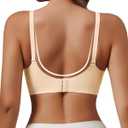 Womens Push Up Bra Plus Size Full Coverage Comfort Bra Back Smoothing Supportive (Beige, S)